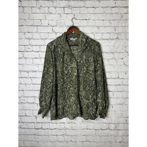 Regina Porter Women's‎ Snake Print Button-Up Blouse Size 10